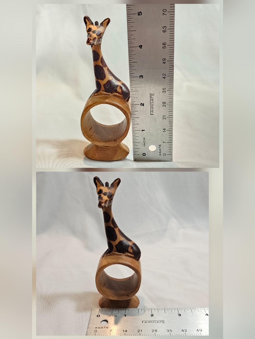 8 Handcarved Wooden Safari Animal Napkin Ring Holders - Picture 4 of 10